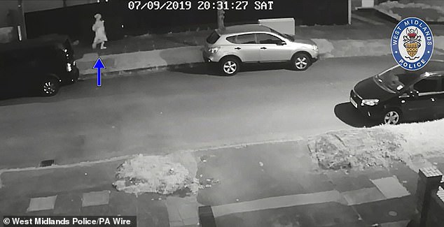 Betro pictured walking down a street in Birmingham following the attempted murder