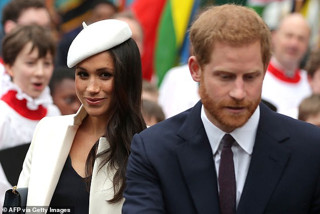 Harry and Meghan attending a Commonwealth Day Service at Westminster Abbey in central London, on March 12, 2018