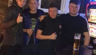 Ibiza Final Boss Jack Kay (far right) looks completely unrecognisable in a photo from his youth