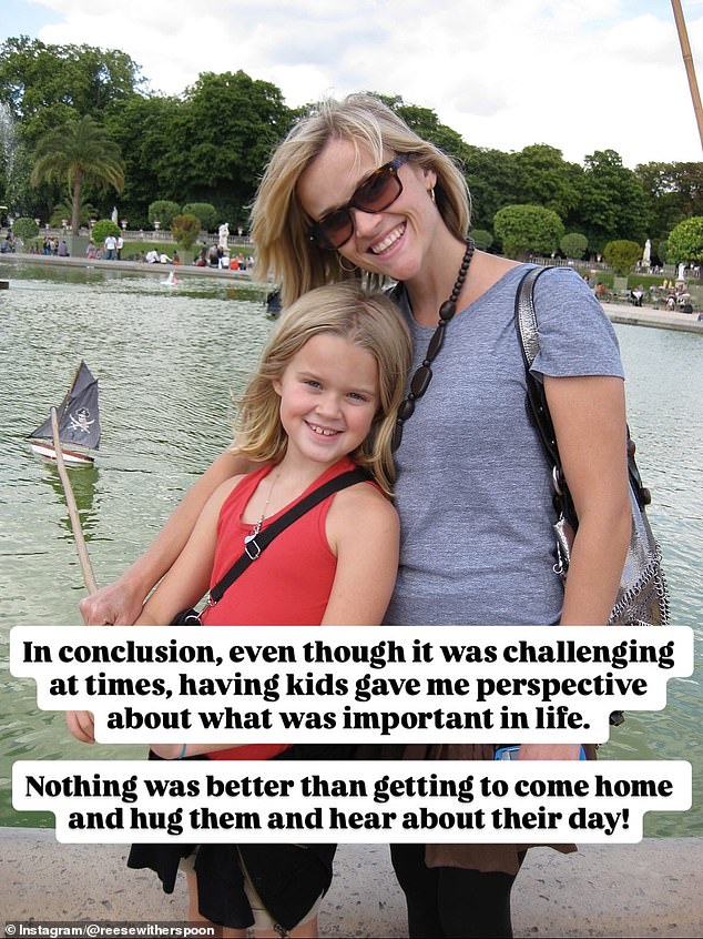 She said having her three children gave her 'perspective about what was important in life'