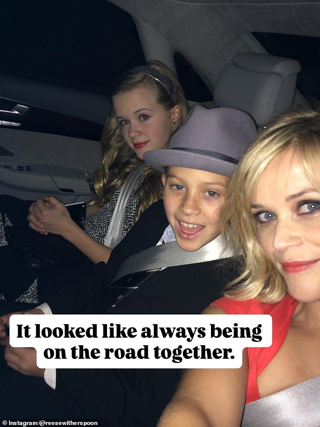 She wrote that her kids often had to accompany her, both on set in her film trailers and on the road
