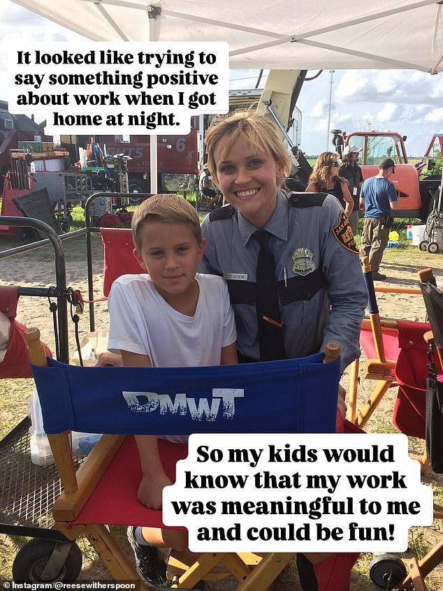But she added that she tried to always share positive details about her work 'so my kids would know that my work was meaningful to me and could be fun'