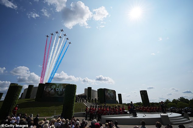 There was a flypast from the Red Arrows with red, white and blue smoke