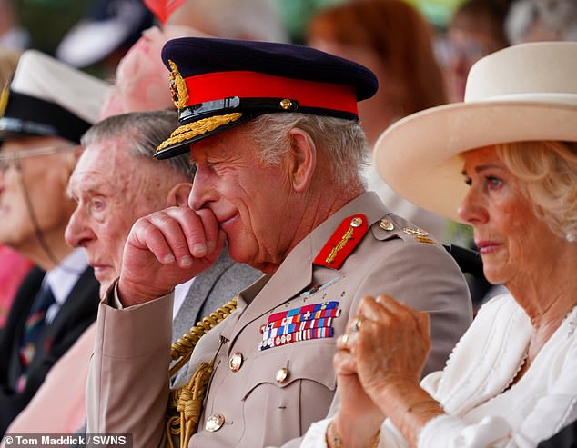 The King and Queen were emotional as they joined Sir Keir Starmer and veterans