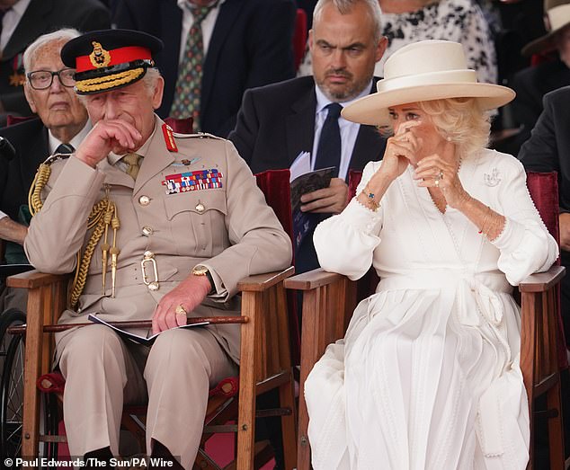 Charles and Camilla were attending the Service of Remembrance at the National Memorial Arboretum in Staffordshire organised by the Royal British Legion in what made for a moving tribute to war heroes, where they were joined by Prime Minister Sir Keir Starmer