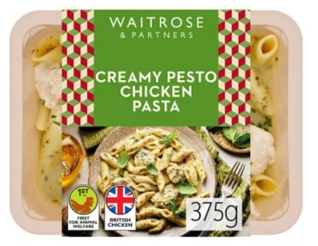 Waitrose has taken its Creamy Pesto Chicken Pasta ready meal (pictured) off the shelves as it contains mustard which is not mentioned on the label