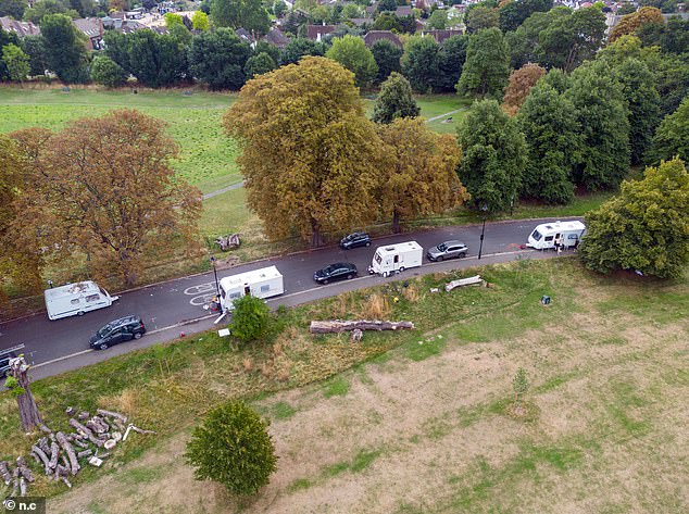 Several caravans have have moved onto the road much to the anger of people living nearby