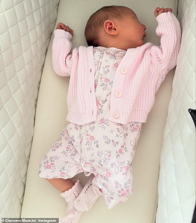 As well as sharing a slew of sweet snaps of the adorable newborn Giacomo also revealed her name, Mia Bella Mancini