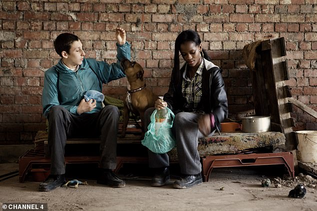 Giacomo (L) pictured as  Gem in the award winning Netflix series Top Boy with co-star and Marvel actress Letitia Wright (R)