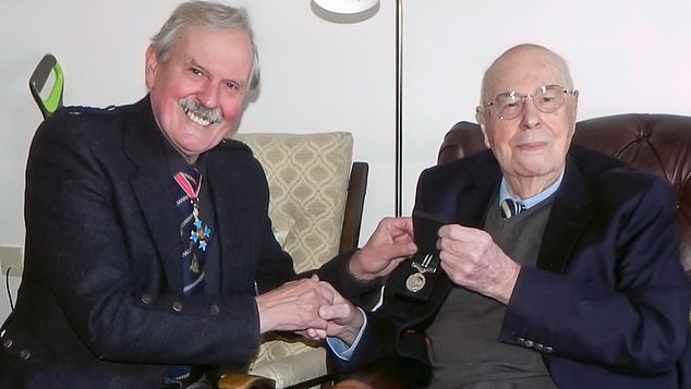 He was also presented with the Air Efficiency Award at his home two years ago, aged 103