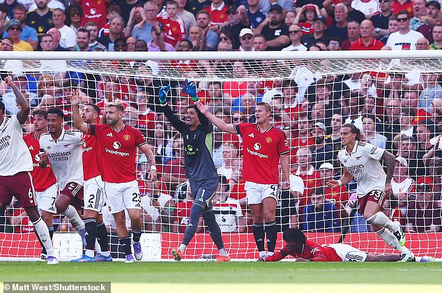 The stopper complained he had been impeded but the goal was given at Old Trafford