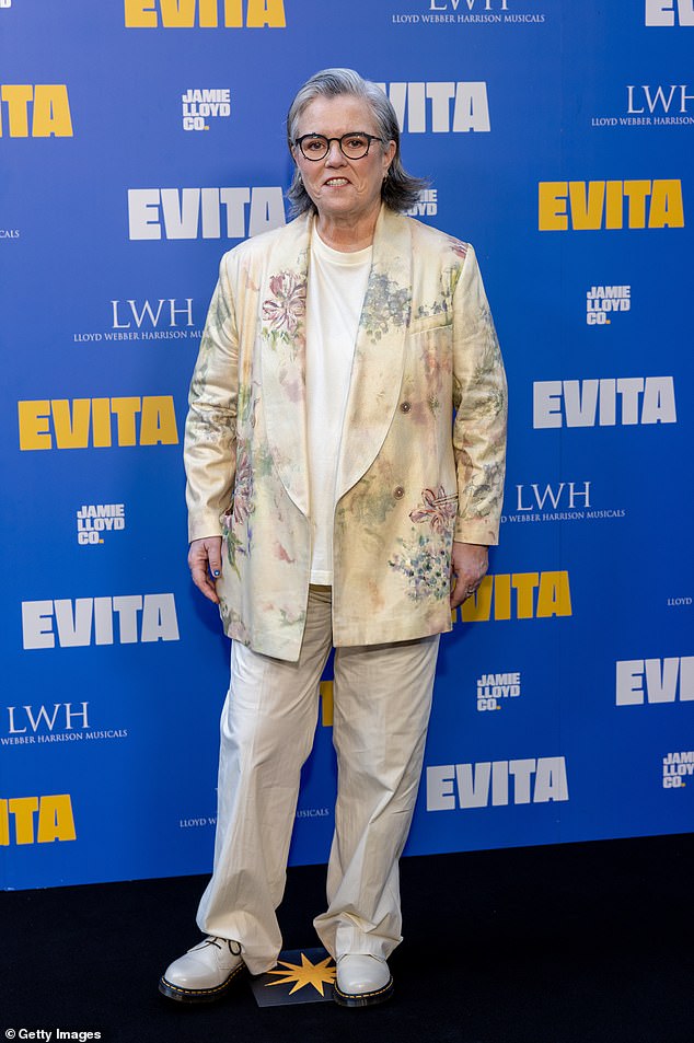 Rosie O'Donnell, 63, has moved to Ireland with her youngest child who is non-binary and has autism;  Pictured in London in July