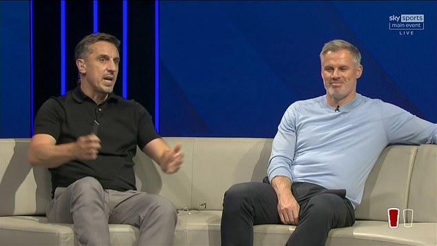 Gary Neville and Jamie Carragher were caught in a tetchy exchange on Monday Night Football