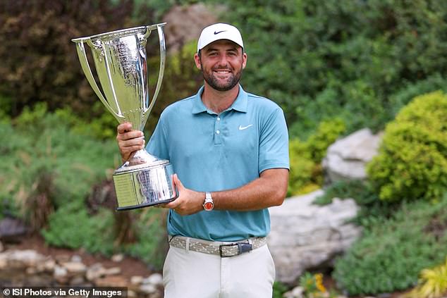 Scottie Scheffler claimed the BMW Championship without his usual caddie on the bag