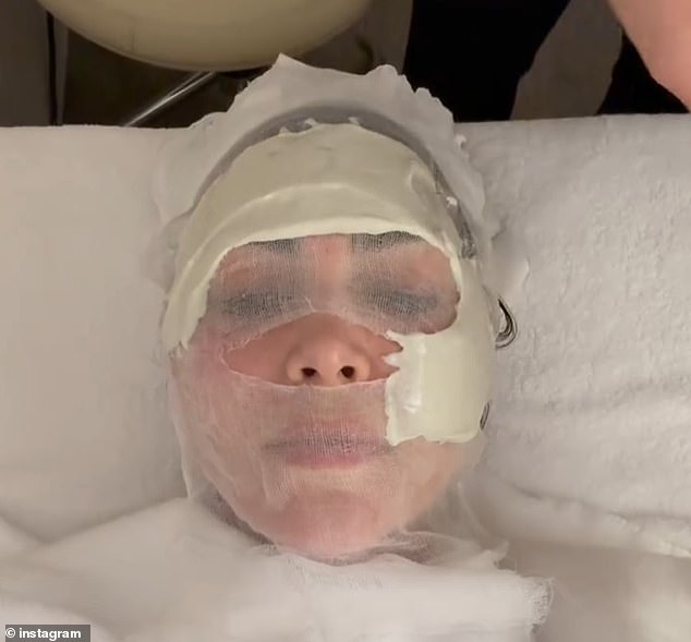 The reality TV dynamo shared images of several very bizarre procedures that she had done while on vacation with her sister Khloe and friends in South Korea