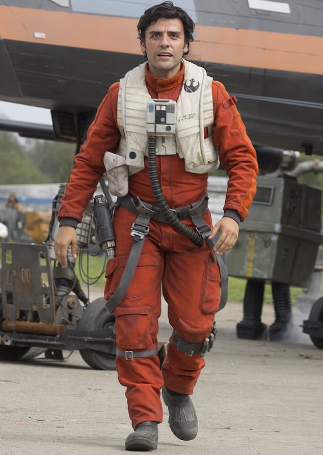 He played the hotheaded fighter pilot Poe Dameron in the sequel trilogy, which was brought about by Disney's acquisition of Lucasfilm; pictured in Star Wars: The Force Awakens in 2015