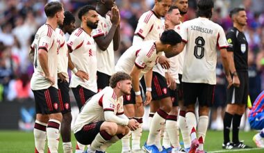 Liverpool's Harvey Elliott (centre) remains of interest to RB Leipzig this summer