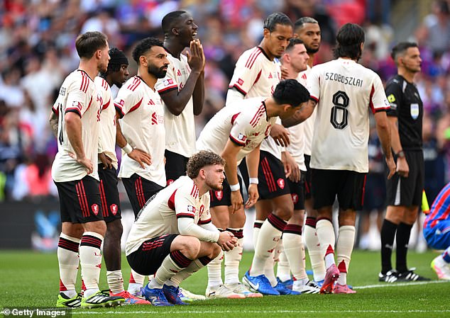 Liverpool's Harvey Elliott (centre) remains of interest to RB Leipzig this summer