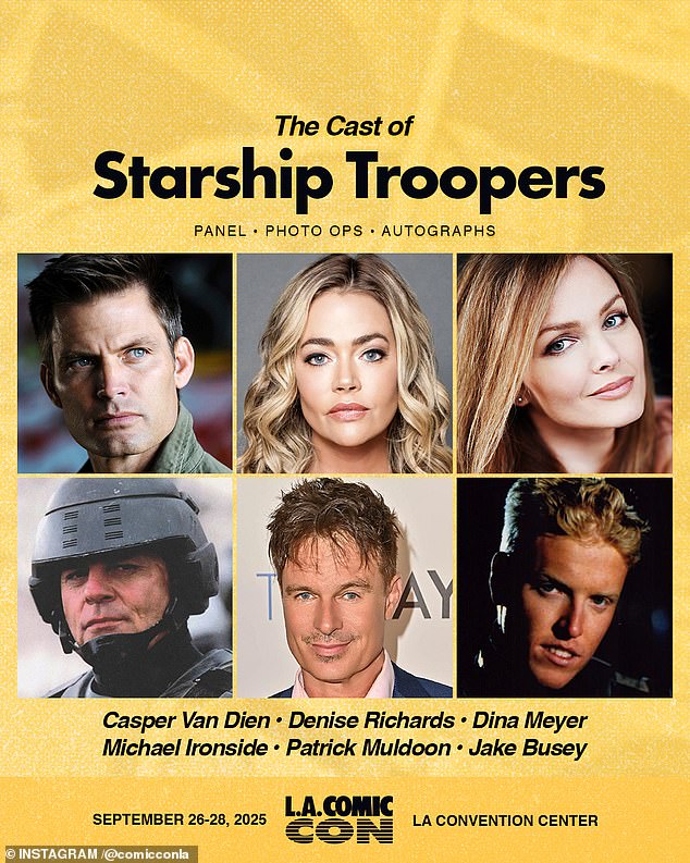 Denise is scheduled to attend a Starship Troopers reunion with co-stars Patrick Muldoon, Casper Van Dien, Dina Meyer, Michael Ironside and Jake Busey on September 27-28 at LA Comic Con, which will be held inside the LA Convention Center