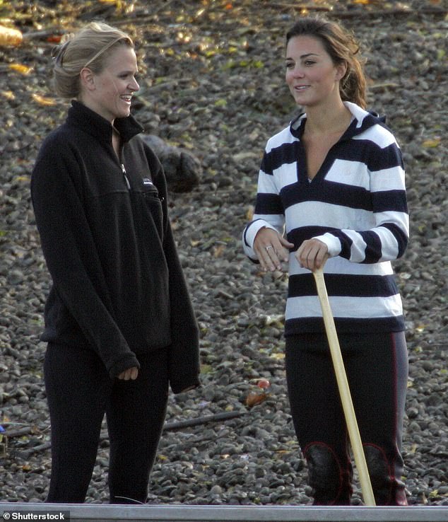 Emma Sayle (pictured, left) and Kate Middleton (pictured, right) are seen in 2007 while training for 'The Sisterhood Challenge' on the River Thames