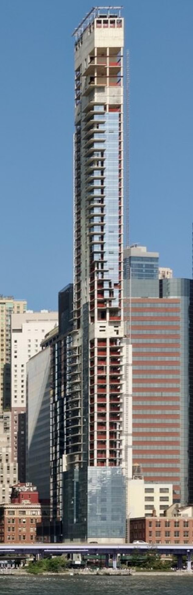 Unofficially dubbed 'The Leaning Tower of FiDi', a catastrophic high-rise near Wall Street has plagued downtown Manhattan's lucrative property market