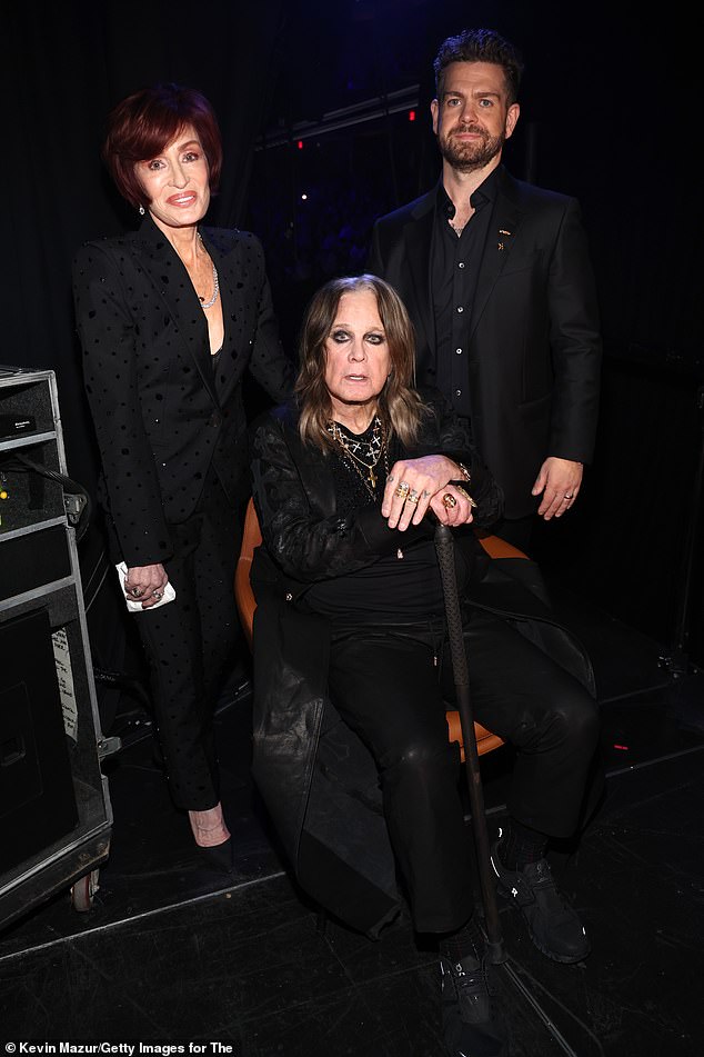 The Black Sabbath frontman, who was diagnosed with Parkinson's disease in 2019, passed away at the age of 76 on July 22 surrounded by his family. He was buried a week later on July 30; pictured October 2024 in Cleveland