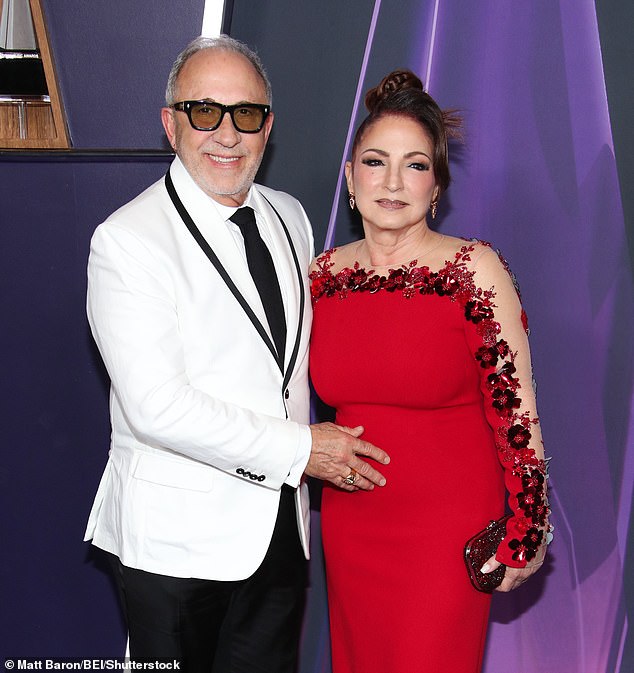 Manzaro alleged that Gloria saw him beaten up in a 'drug-induced stupor' and demanded someone call an ambulance before Emilio silenced her and ushered her away into the crowd (pictured May 26)