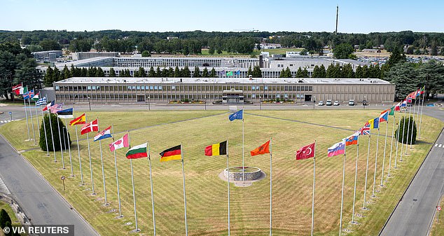 James Eyles began working for the MoD in March 2020, managing their accommodation stores at Supreme Headquarters Allied Powers Europe (pictured)  in Mons, Belgium