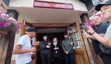 A crowd of pub-goers wearing England flags have been turned away from a boozer in Birmingham for refusing to remove the symbol