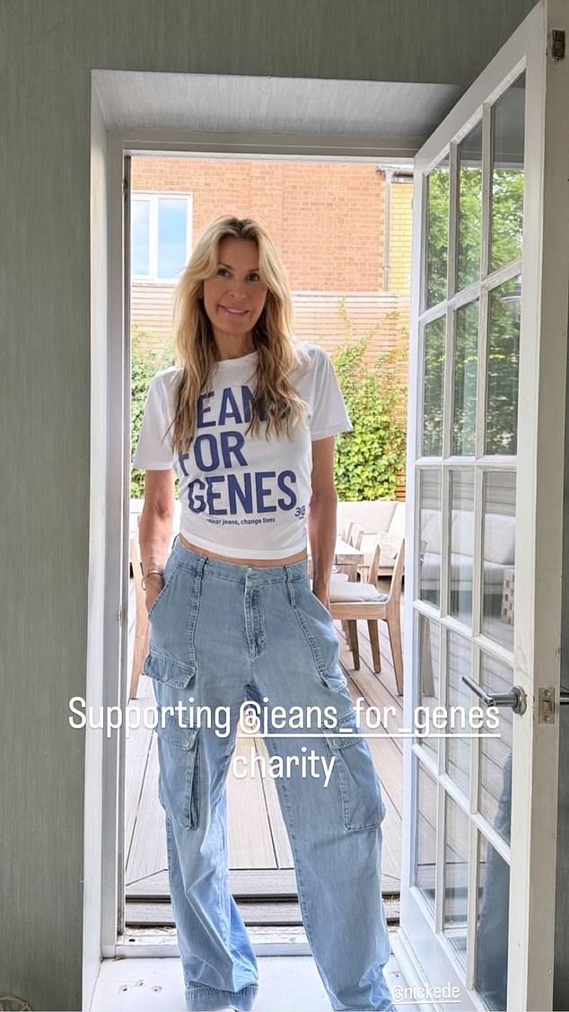 This year's campaign is bigger than ever, with the public invited to wear the exclusive Jeans for Genes 30th anniversary T-shirt and hoodie range (pictured Melissa Odabash)