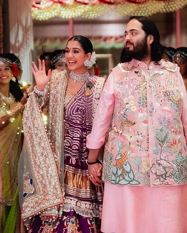 A private zoo run by the son of Asia 's richest person is being investigated over allegations of animal mistreatment and illegal wildlife imports. Anant Ambani (right) stands with his bride Radhika Merchant (left) at their extravagant wedding in Mumbai on July 5. The court ordering the enquiry said there was no evidence to support the allegations against the zoo