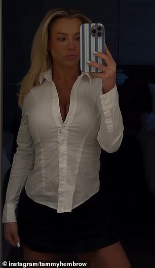 Tammy took to Instagram on Friday to share a couple of short clips that showed the influencer parading in front of a mirror.