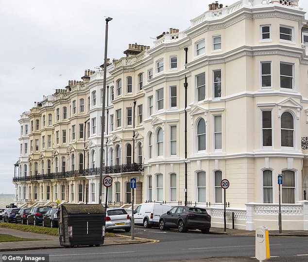 The new flat in Hove (pictured in a file photo) led to allegations that she 'dodged' thousands of pounds in stamp duty in the process – resulting in her being labelled 'Three Pads Rayner'