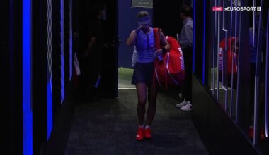 Anna Kalinskaya was seen in tears after she left the court following her defeat to Iga Swiatek