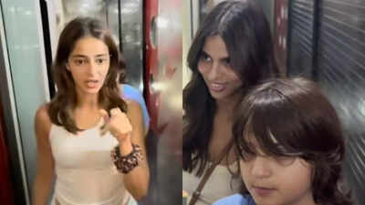 Besties Ananya Panday and Suhana Khan step out for a fun Sunday; enjoy movie night with AbRam Khan: WATCH