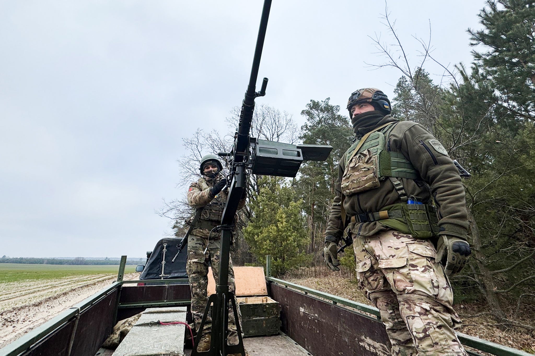 Ukrainian soldiers equipped to shoot down Russia’s drones