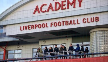 KIRKBY, ENGLAND - Friday, December 15, 2017: Liverpool's Under-18 manager Steven Gerrard watches with former player Steve McManaman and Academy Director Alex Inglethorpe during the Under-23 FA Premier League 2 Division 1 match between Liverpool and Swansea City at the Kirkby Academy. (Pic by David Rawcliffe/Propaganda)