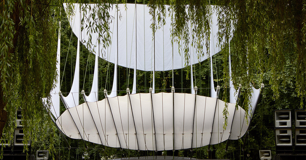 ZELT studio's curved textile canopy ripples above dekmantel stage