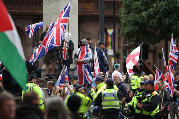 Today's march by Britain First in Manchester city centre 