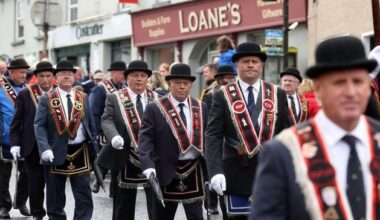 Royal Black Institution holds annual procession of Battle of Newtownbutler in Co Fermanagh