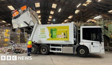 Leeds recycles 75% of glass due to green bin change