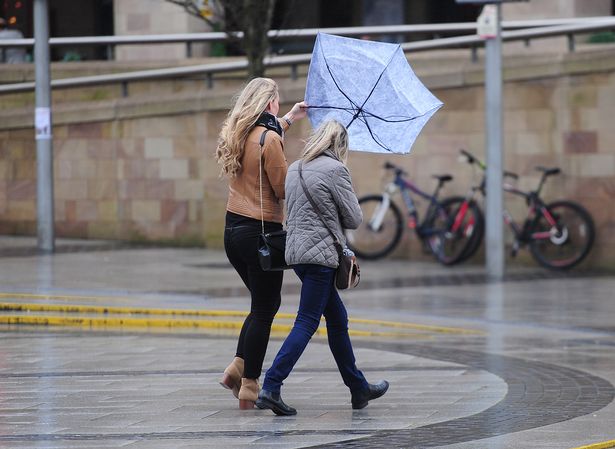 Generic windy weather stock picture, taken at MediaCityUK, United Kingdom.  8 February 2018