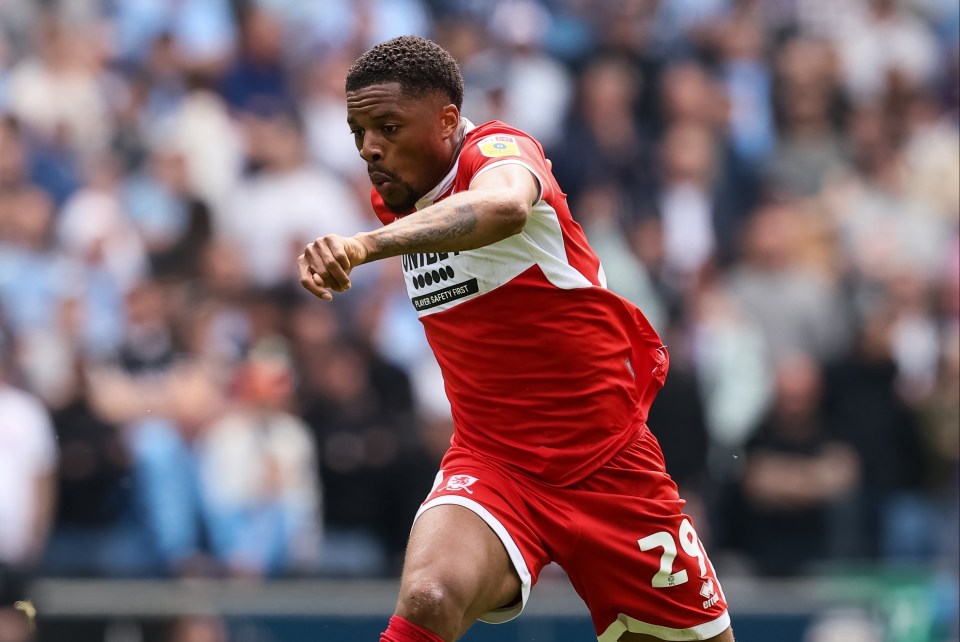 COVENTRY, ENGLAND - MAY 14: Middlesbrough's Chuba Akpom breaks during the Sky Bet Championship Play-Off Semi-Final First Leg match between Coventry City and Middlesbrough at The Coventry Building Society Arena on May 14, 2023 in Coventry, United Kingdom. (Photo by Andrew Kearns - CameraSport via Getty Images)