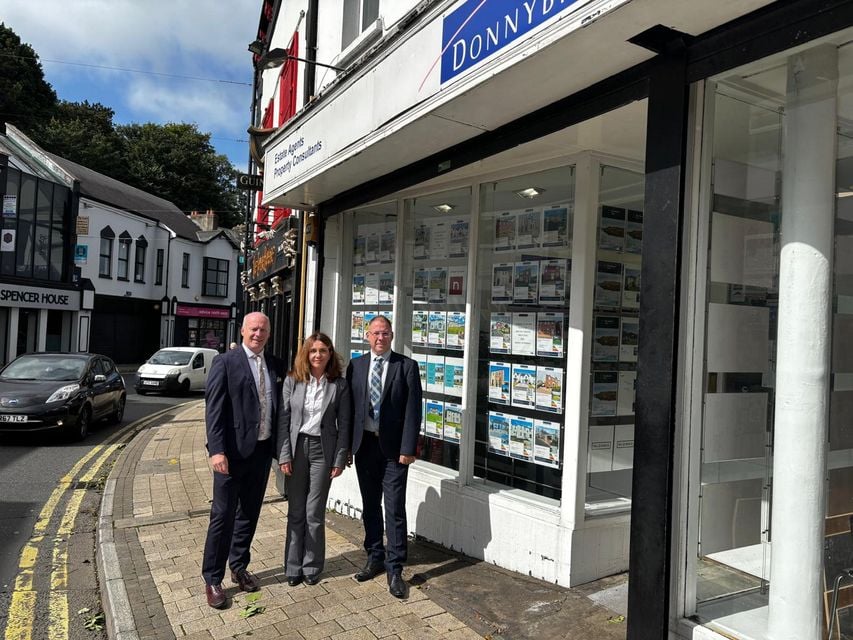 From left, Art O'Hagan of CPS Property with Donnybrook Estate Agents' founders, Stephen McCarron and Ciara McCarron