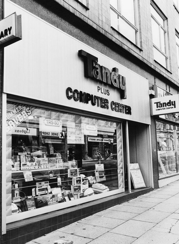 Tandy electrical store in Liverpool. July 13, 1984