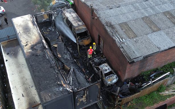 Police and Fire Service attend a fire on Jermyn Street in Rochdale