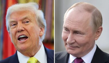 Donald Trump and Vladimir Putin could meet next week. Pics: Reuters