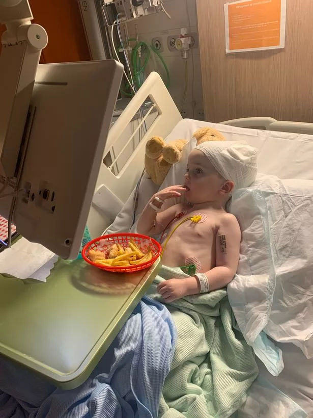 Conor after his surgery
