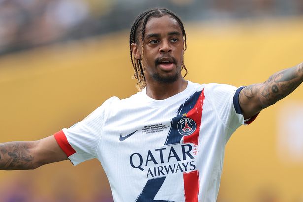 Bradley Barcola during a PSG game