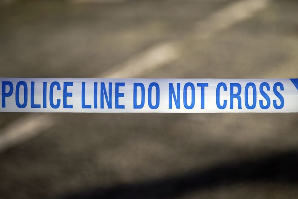 PSNI at scene of security alert in Moy, Co Tyrone.